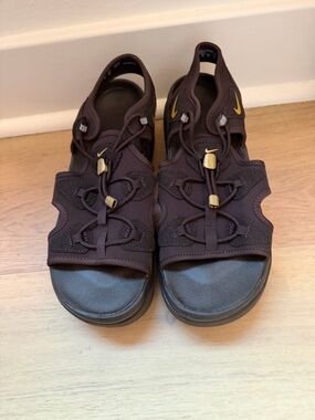 Nike Brown and Yellow Athletic Sandals